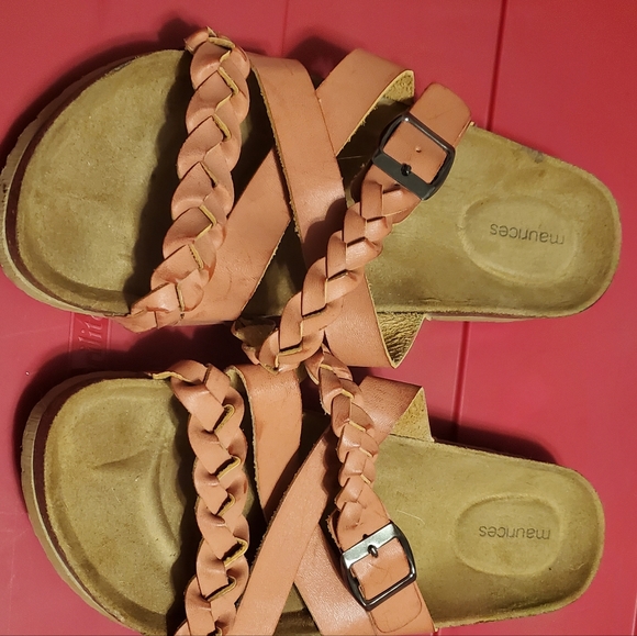 Maurices leather rose colored sandals worn 1x - Picture 1 of 1